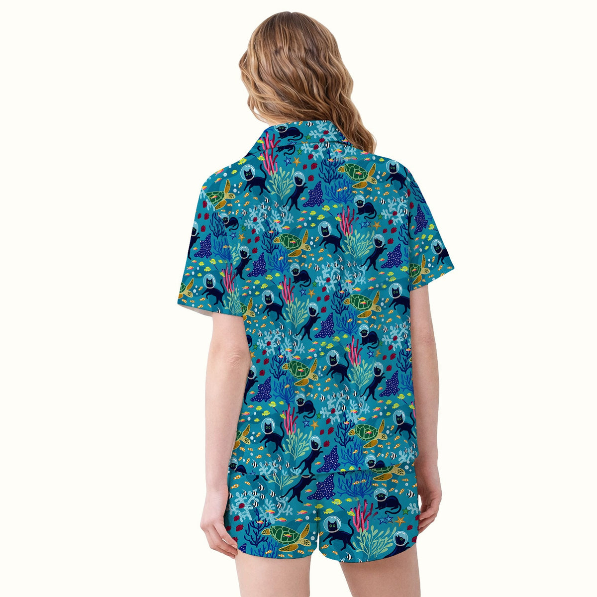 Underwater Cat Turtle Veterinary Pajama Set