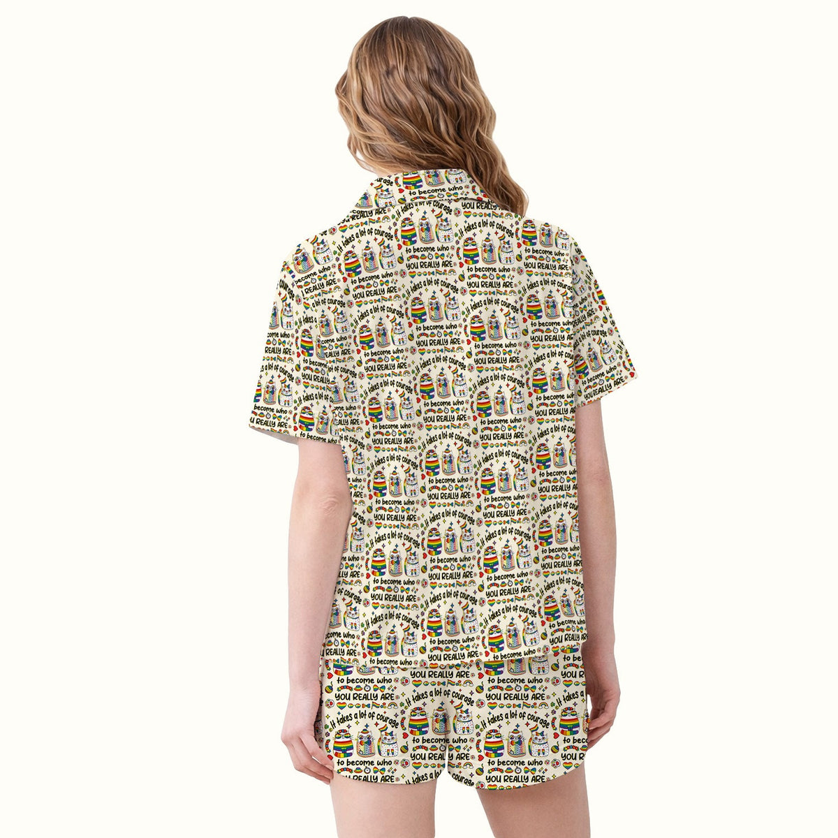 Nurse Rainbow Cat Courage Pajama Set