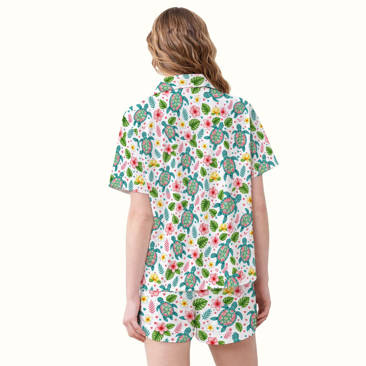 Tropical Sea Turtle Floral Pajama Set