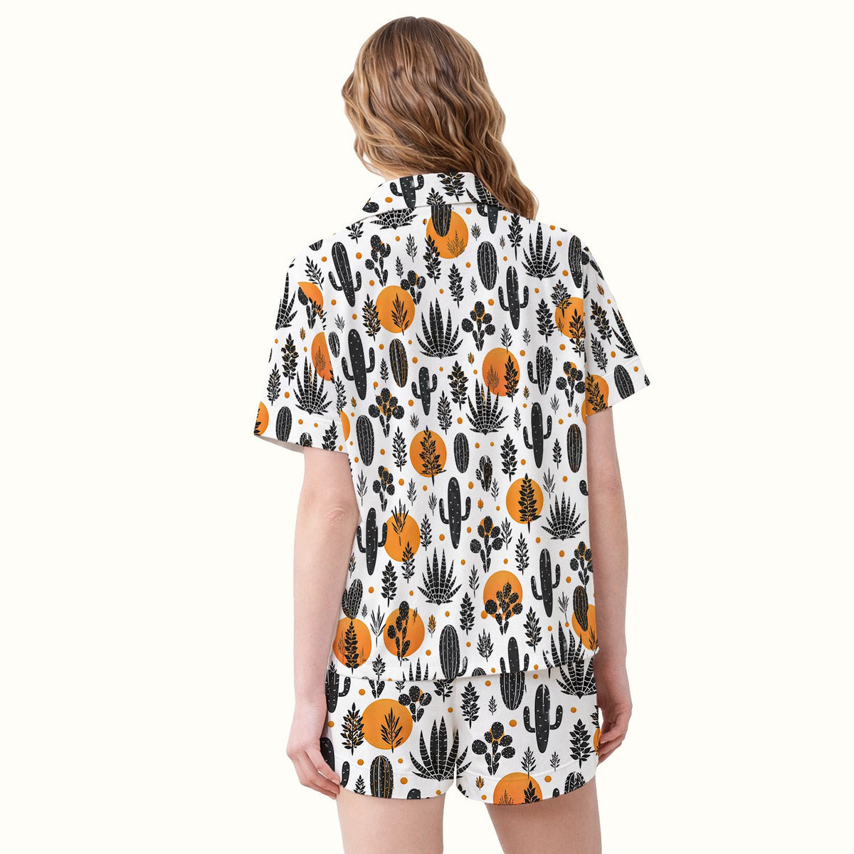 Desert Cactus Orange Sun Nurse Pajama Set