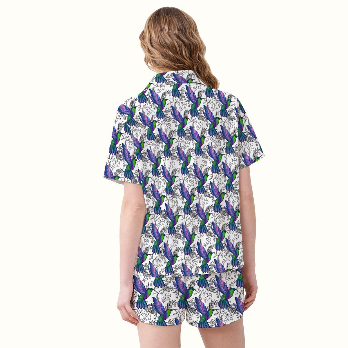 Colorful Hummingbird Botanical Pajama Set
