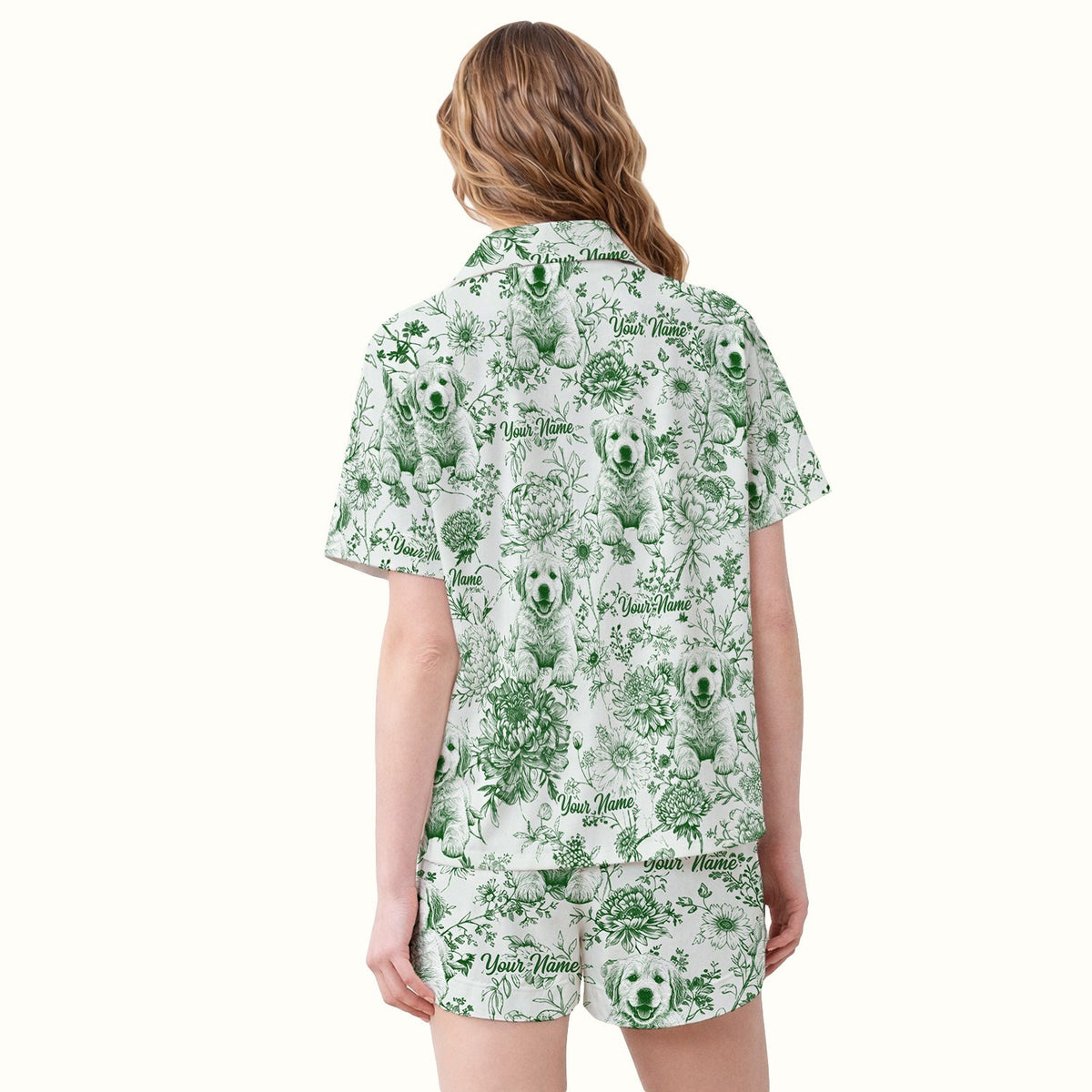 Personalized Pet Photo Floral Pajama Set