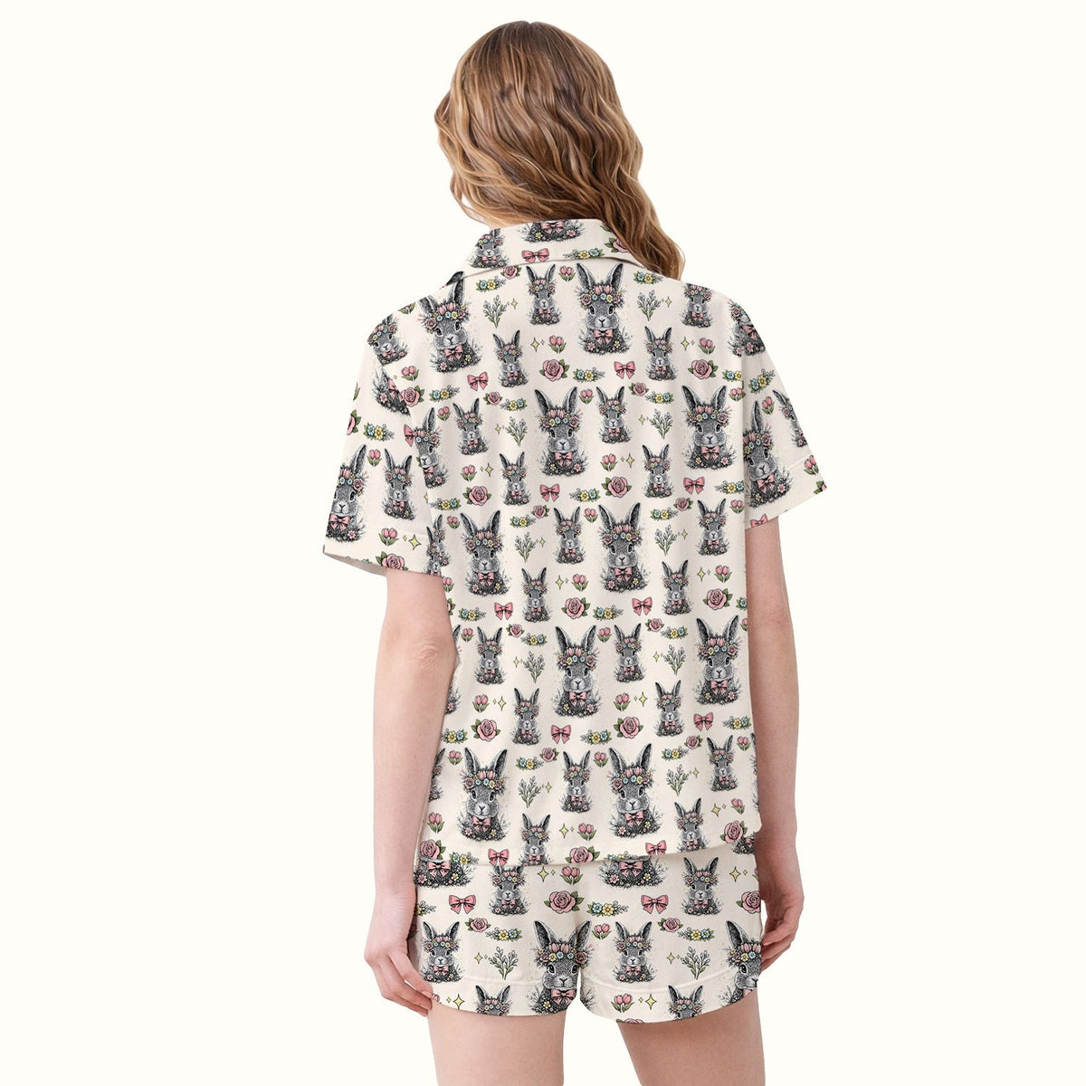 Vintage Floral Bunny Pajama Set - Easter Gift For Nurse
