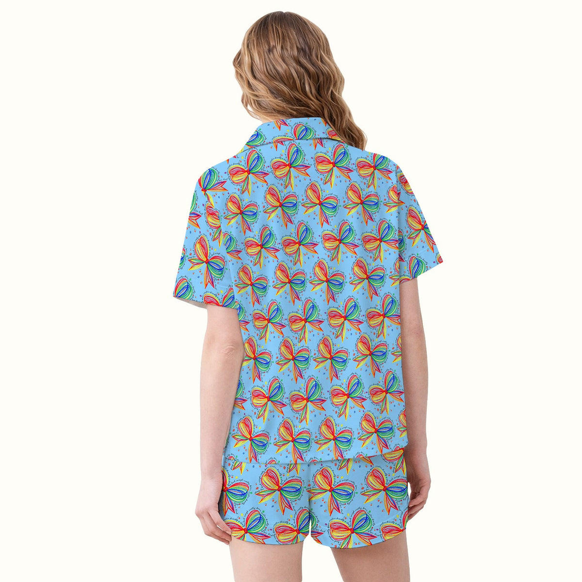 Colorful Rainbow Bow Pajama Set