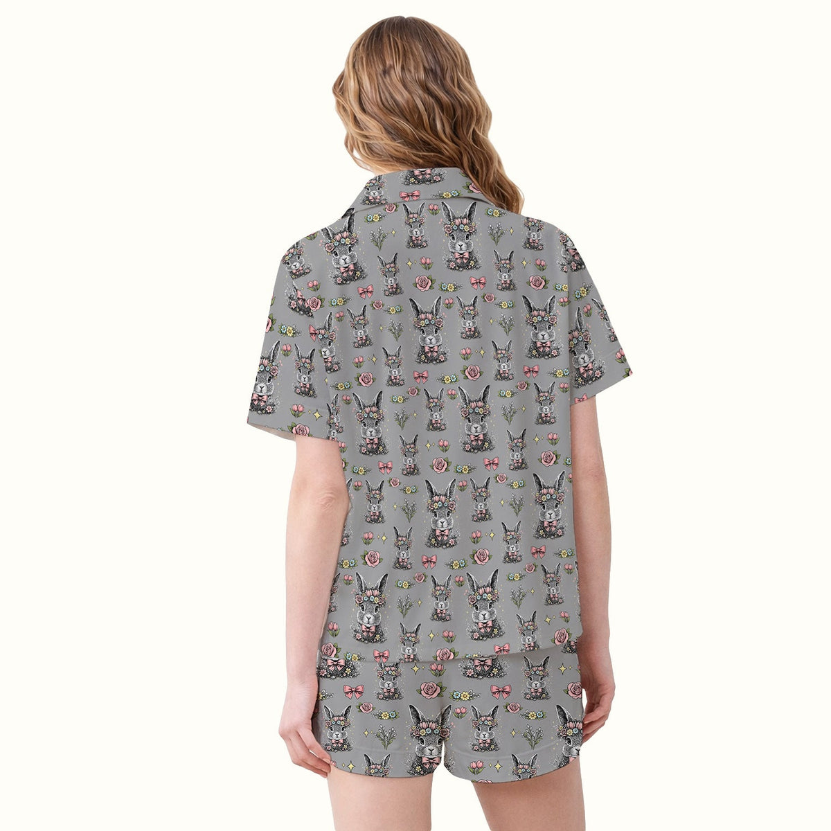 Vintage Floral Bunny Pajama Set - Easter Gift For Nurse
