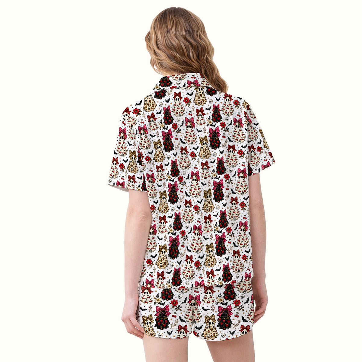 Spooky Ghost Pattern Pajama Set