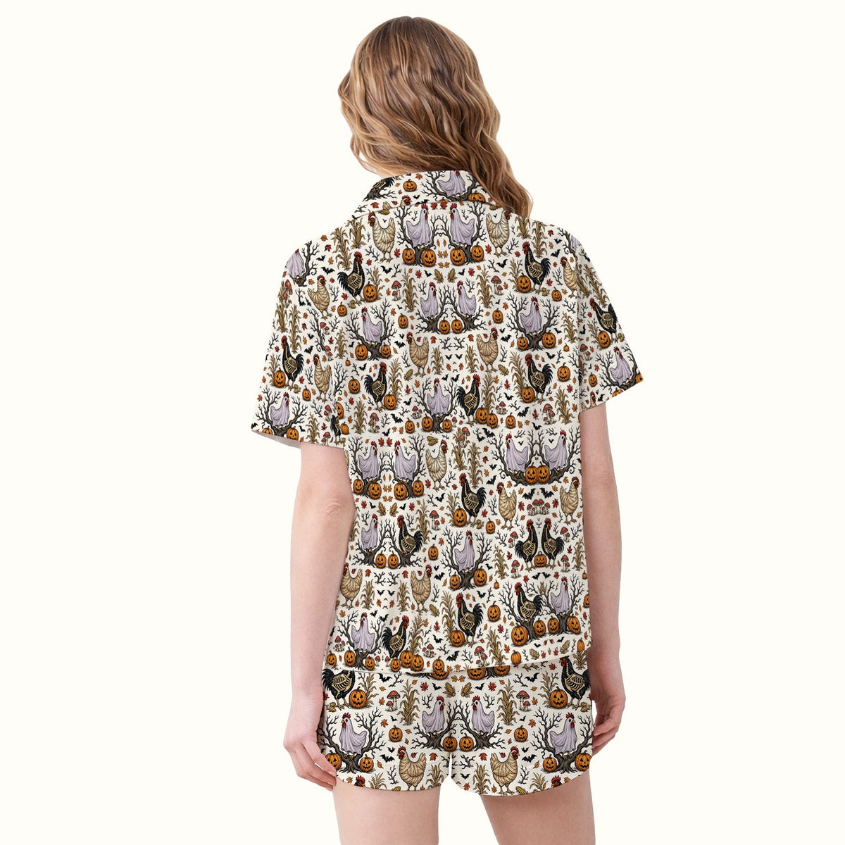 Skeleton Chickens Pajama Set - Halloween Gift For Nurse