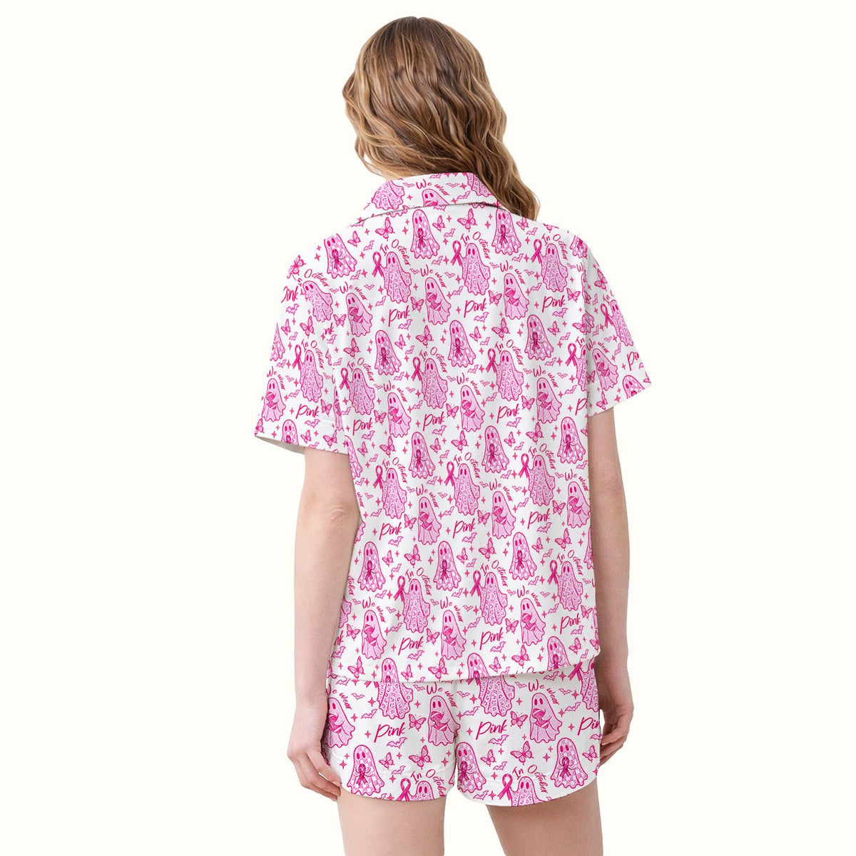 Pink Ribbon Ghost Pajama Set