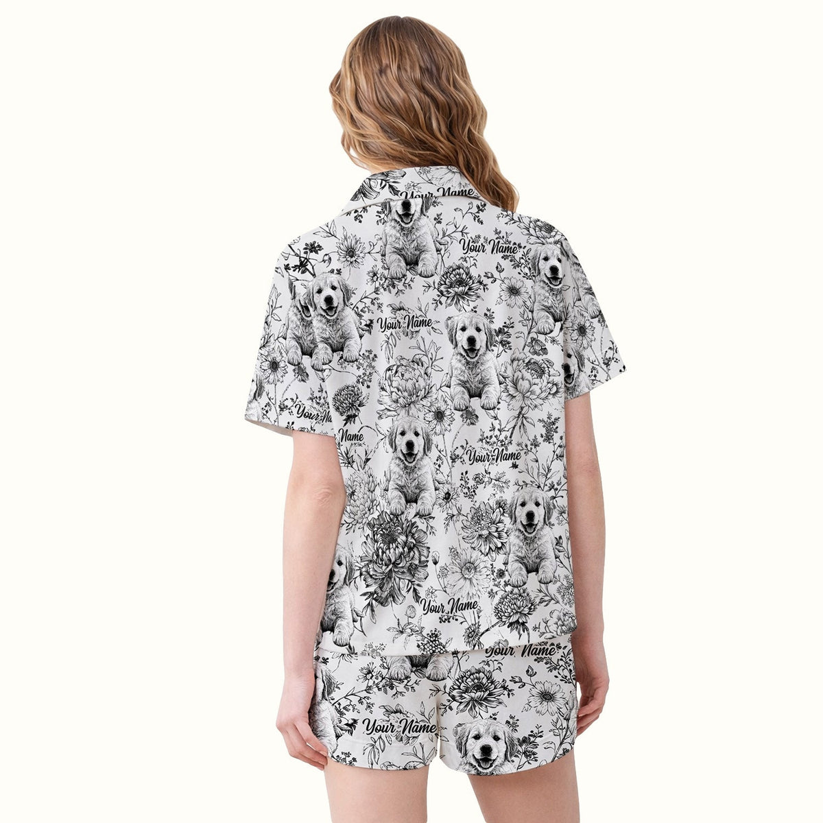 Personalized Pet Photo Floral Pajama Set