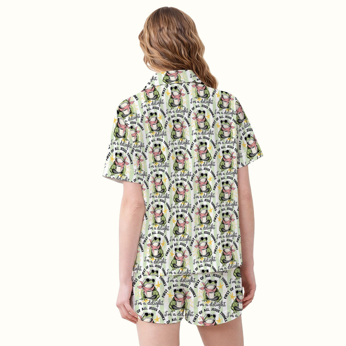 Frog Coffee Quote Pajama Set