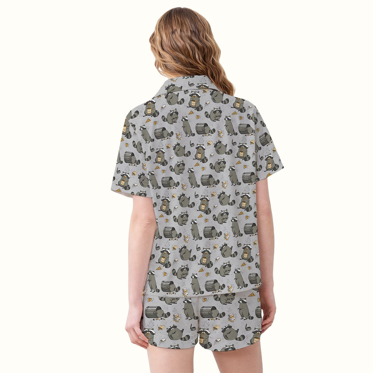 Raccoon Snack Trash Can Pajama Set