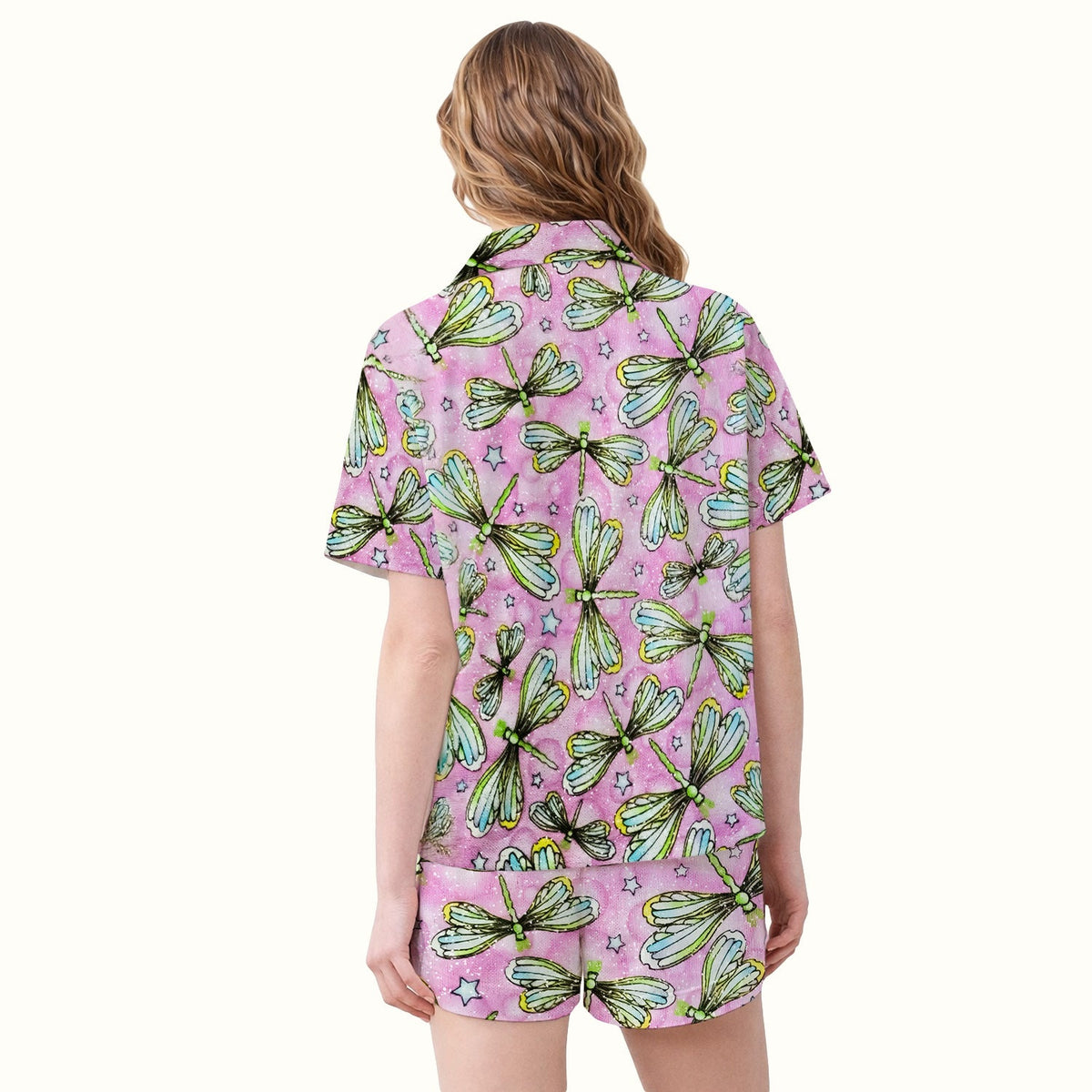 Dragonfly Pink Starry Nurse Pajama Set