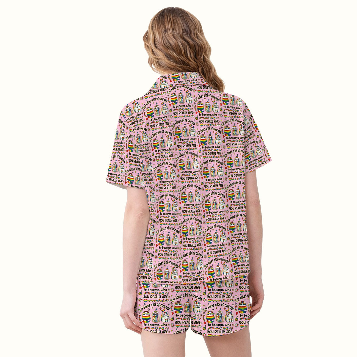 Nurse Rainbow Cat Courage Pajama Set