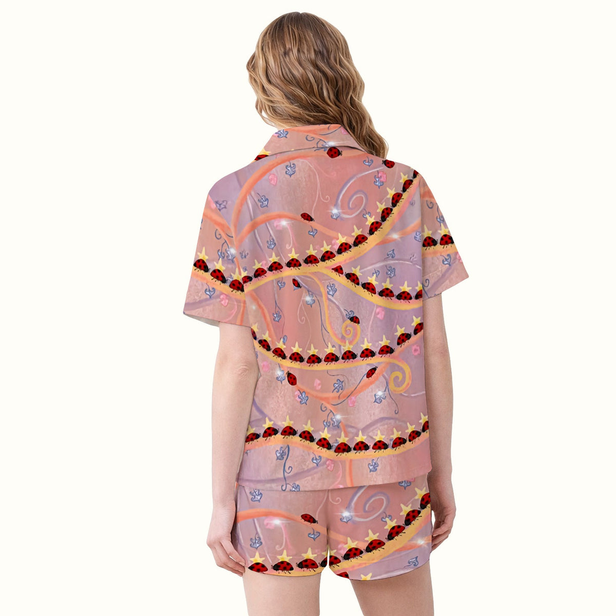 Ladybug Star Vine Swirl Pajama Set