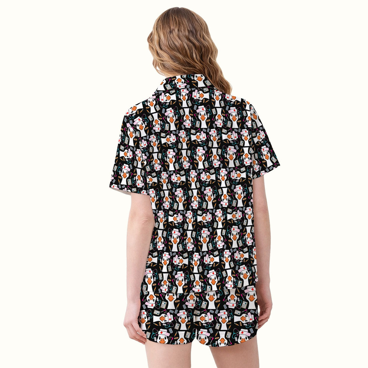 Duck Wearing Hat With Medical Tools Pajama Set