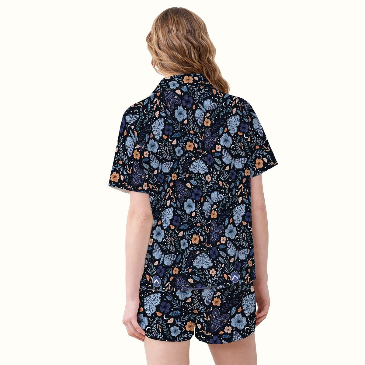 Night Moth Butterfly Floral Nurse Pajama Set
