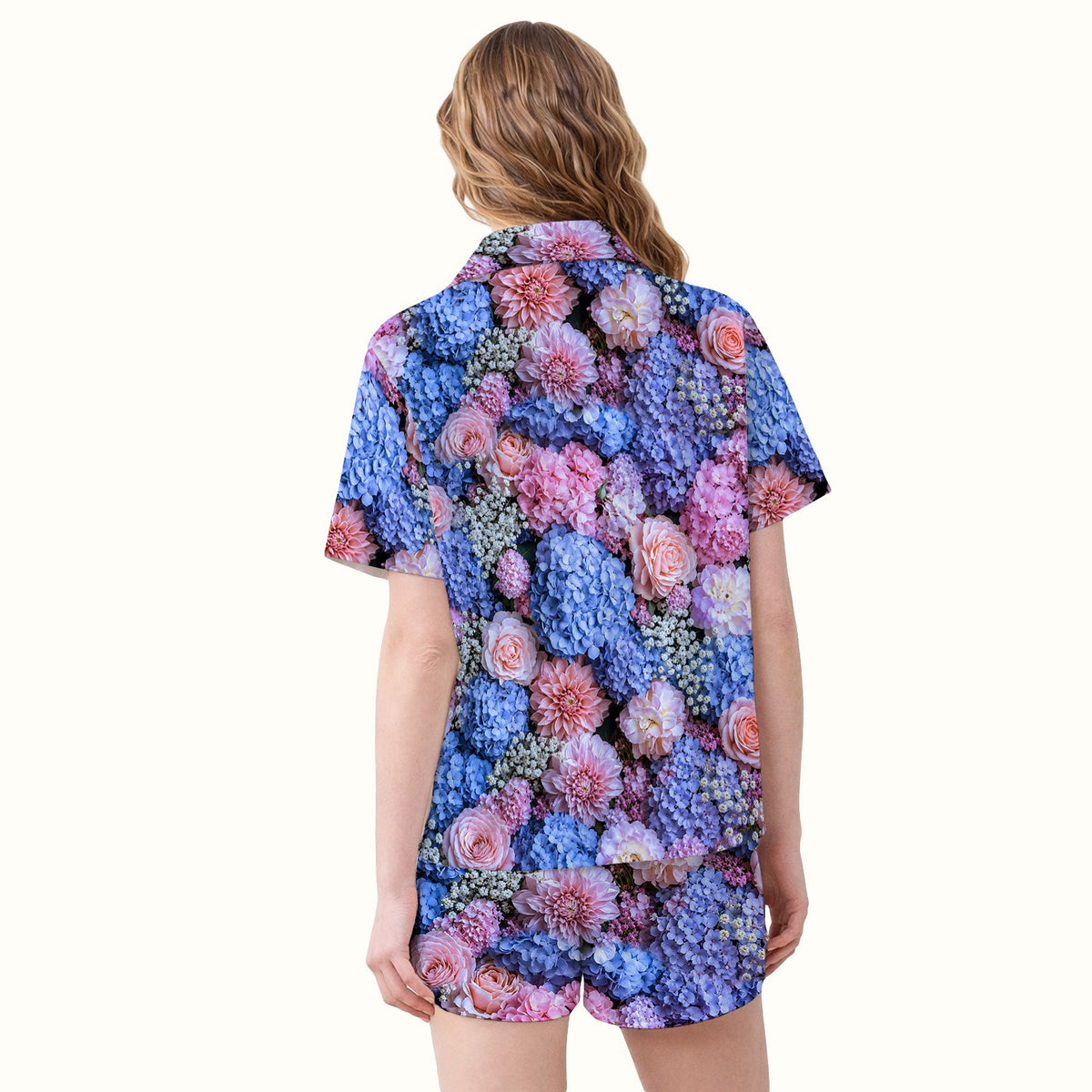 Pastel Hydrangea Rose Blossom Pajama Set