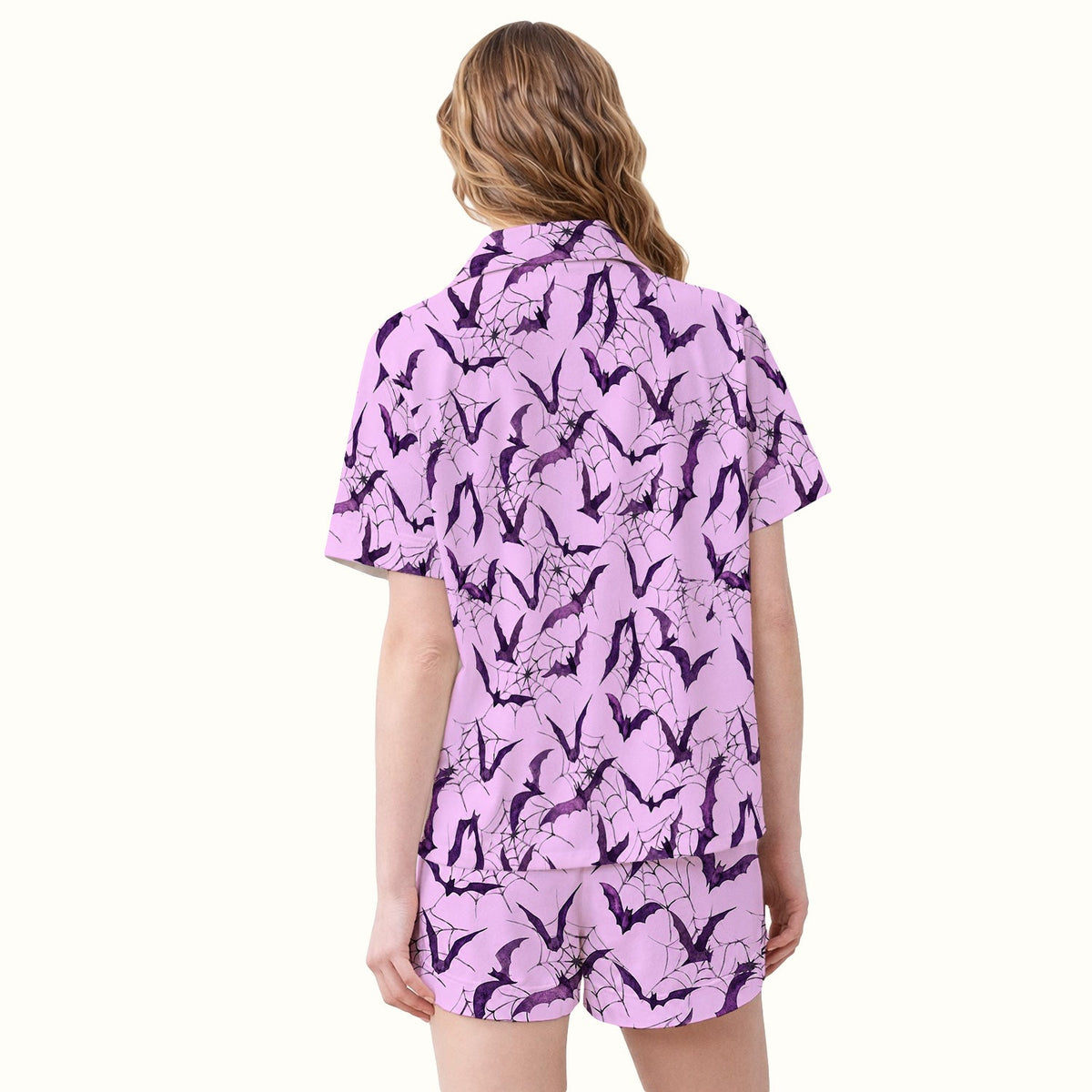 Bat with Spider Web Pajama Set - Halloween Gift For Nurse