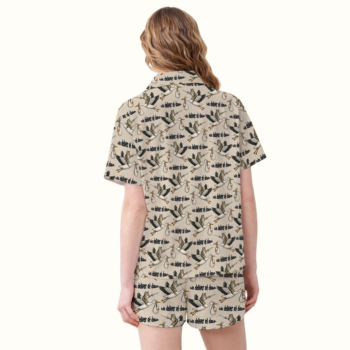 Stork Cat Delivery Pajama Set