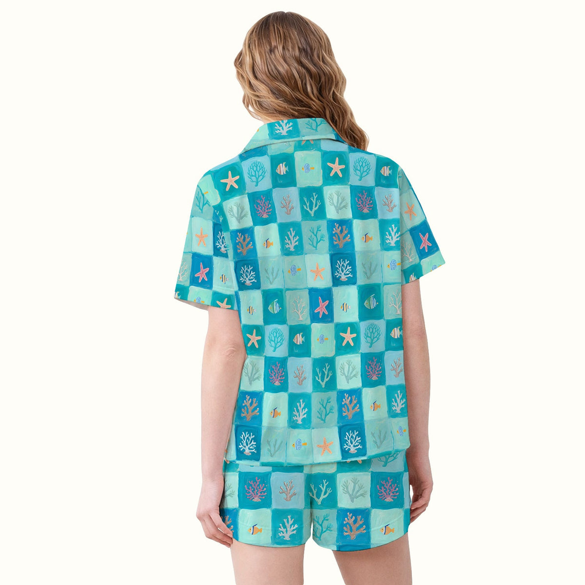 Ocean Coral Fish Starfish Nurse Pajama Set