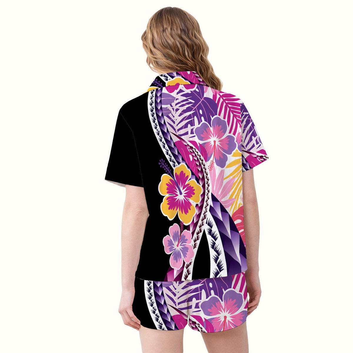Tropical Hibiscus Leaf Nurse Pajama Set