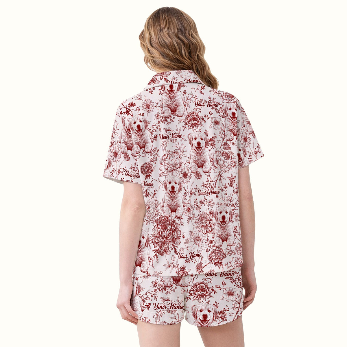 Personalized Pet Photo Floral Pajama Set