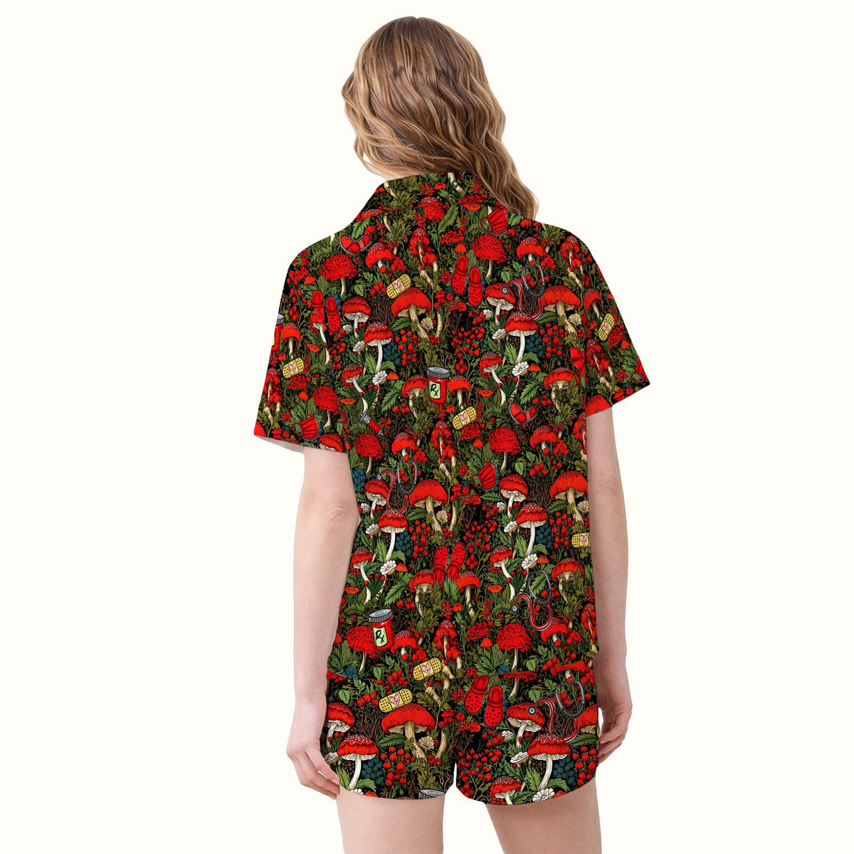 Red Mushroom Forest Pajama Set