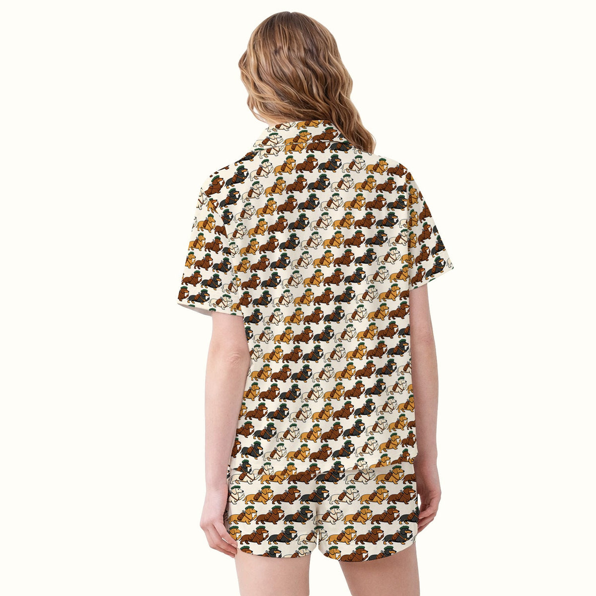 Dachshund Hat And Backpack Nurse Pajama Set