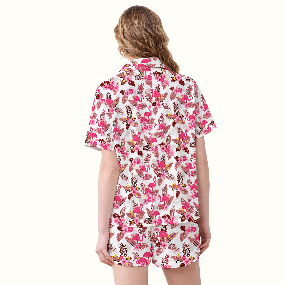 Pink Flamingo Tropical Floral Pajama Set