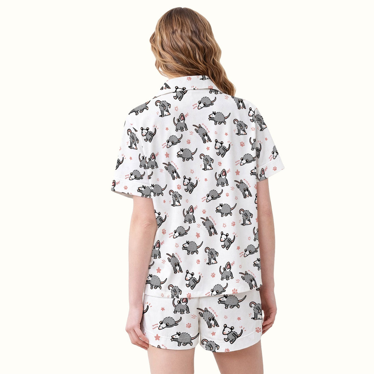 Cartoon Opossum Pajama Set