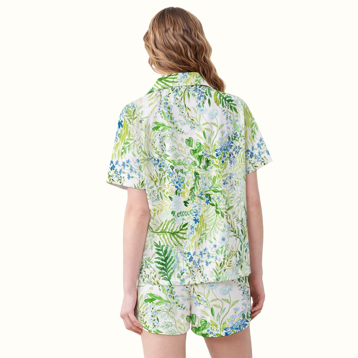 Botanical Green Floral Pajama Set