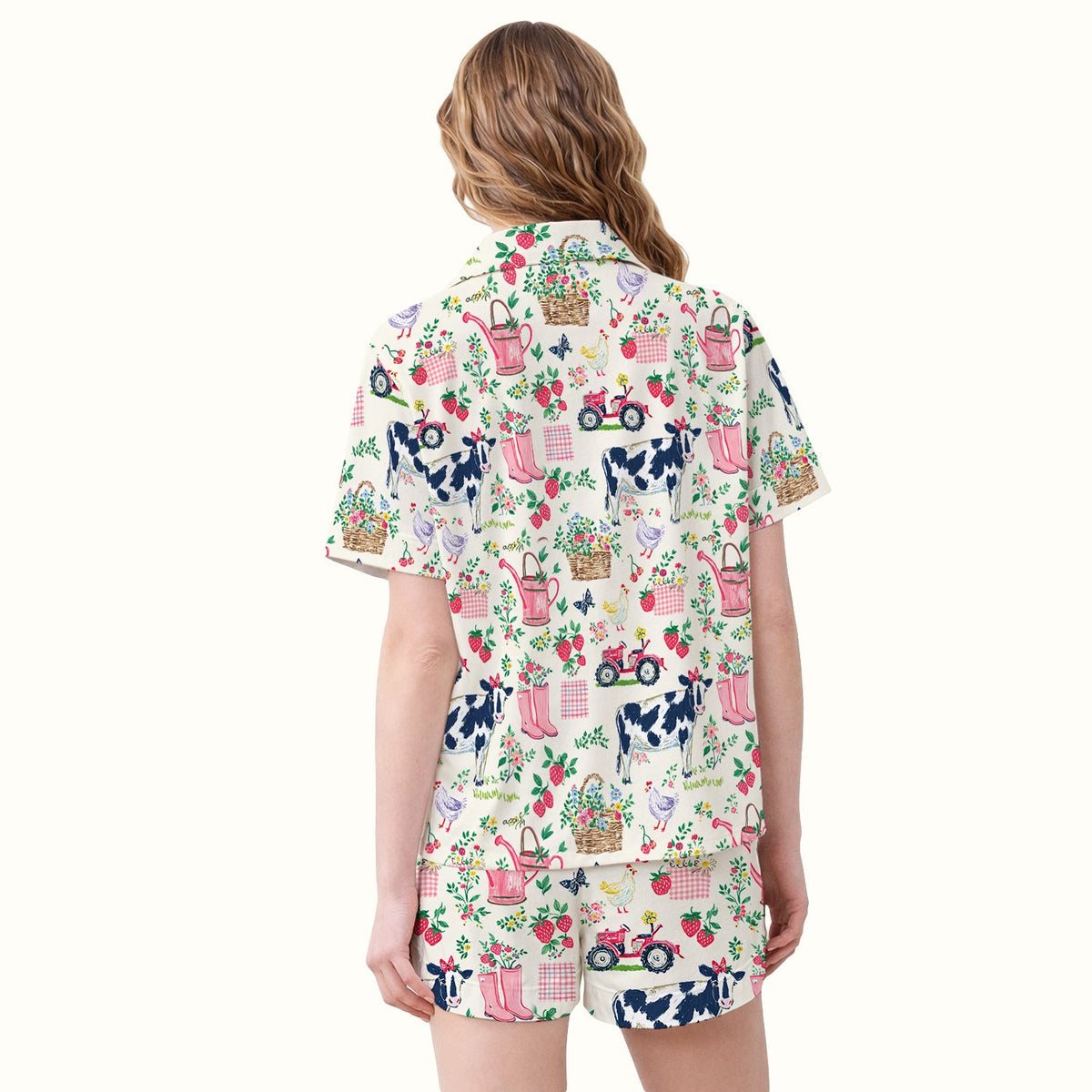 Strawberry Cow Country Style Pajama Set