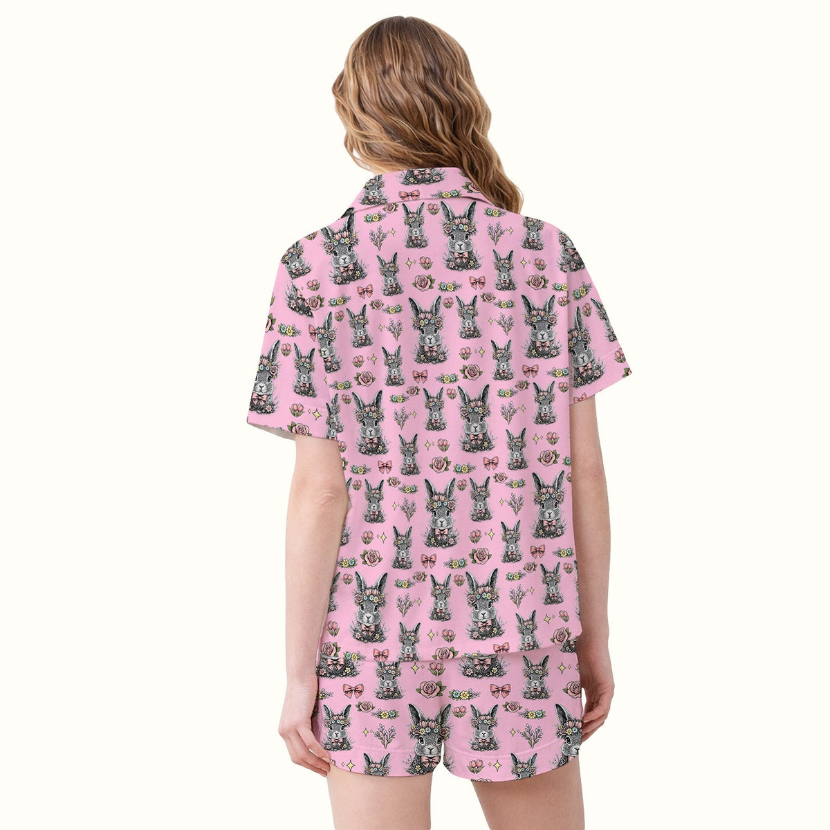 Vintage Floral Bunny Pajama Set - Easter Gift For Nurse