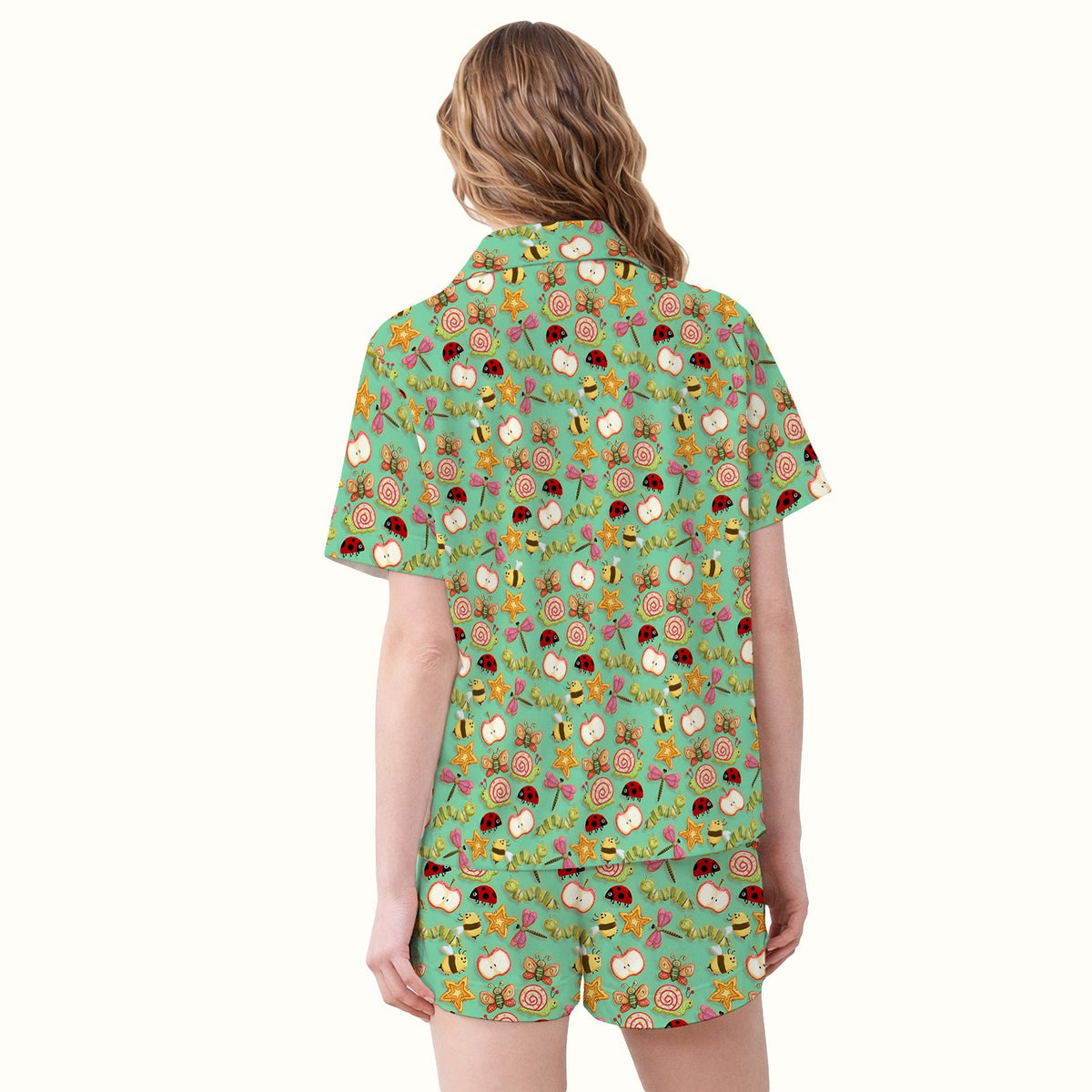 Snail Ladybug Caterpillar Apple Garden Pajama Set