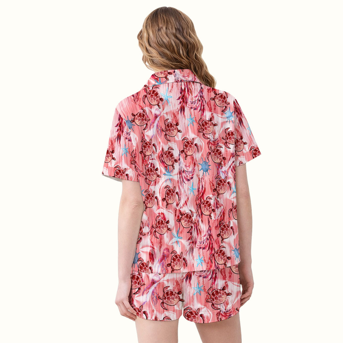 Pink Sea Turtle Ocean Pajama Set