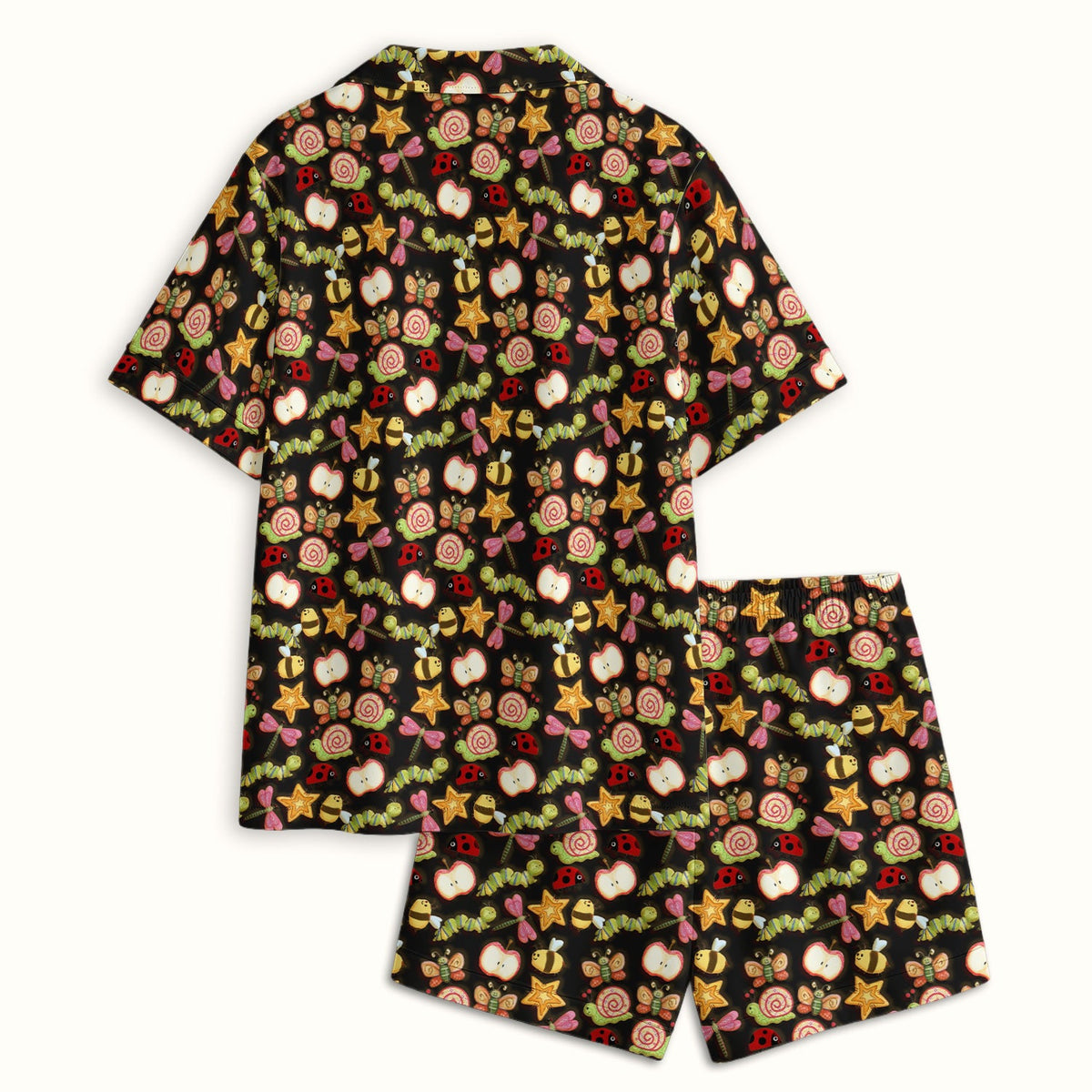 Snail Ladybug Caterpillar Apple Garden Pajama Set