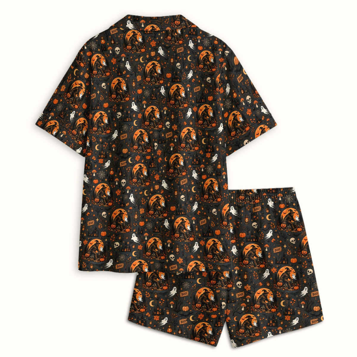 Bigfoot Ghost with Pumpkin Pajama Set - Halloween Gift For Nurse