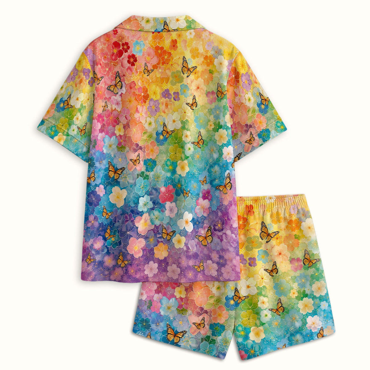 Rainbow Butterfly Floral Blossom Pajama Set