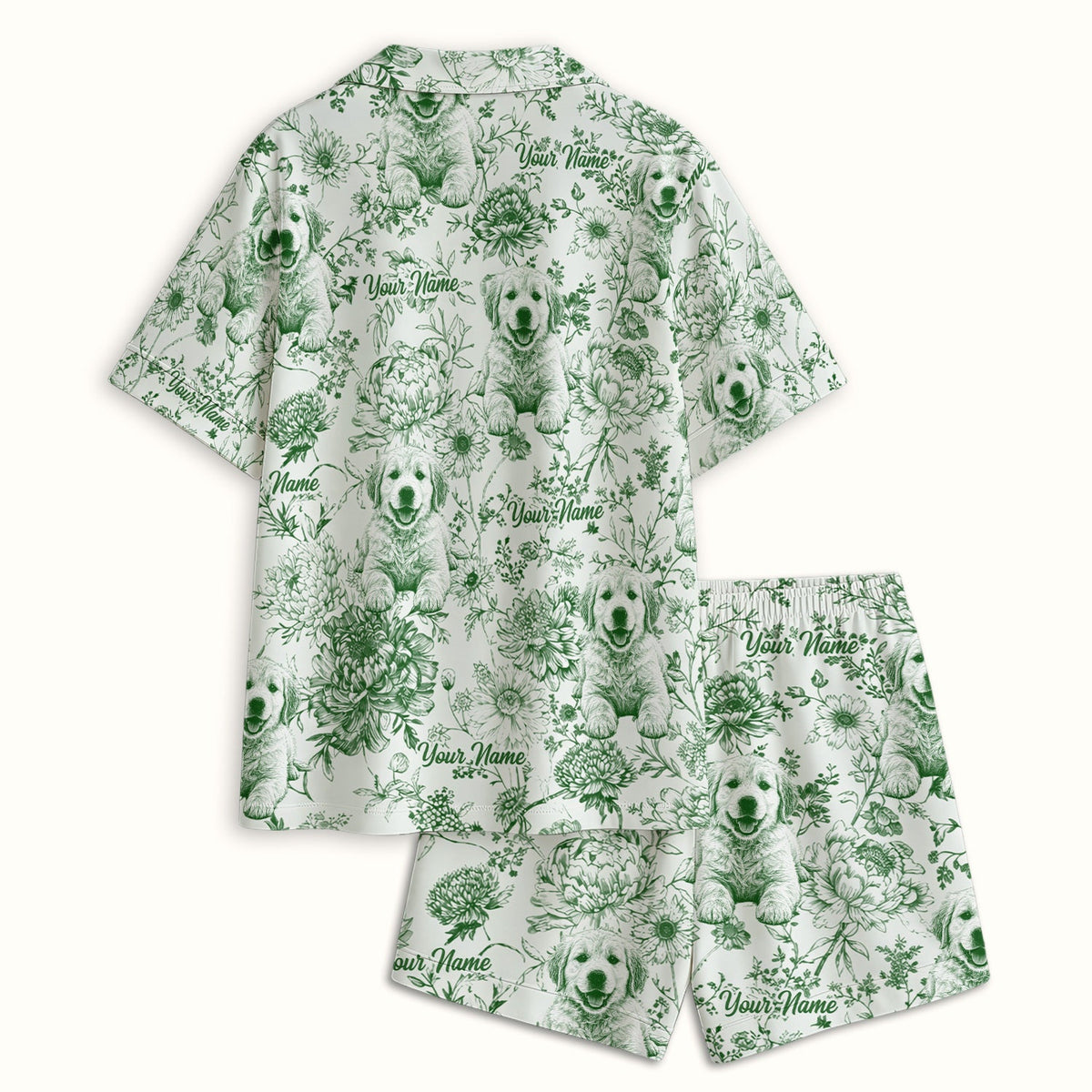 Personalized Pet Photo Floral Pajama Set