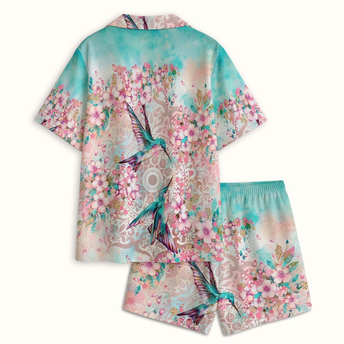 Hummingbird Cherry Blossom Nurse Pajama Set