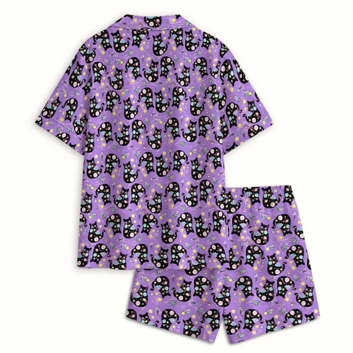 Galaxy Black Cat Space Pajama Set