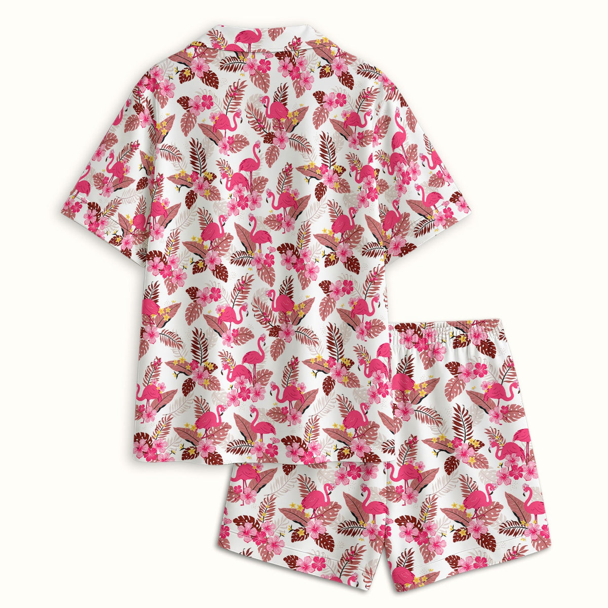 Pink Flamingo Tropical Floral Pajama Set