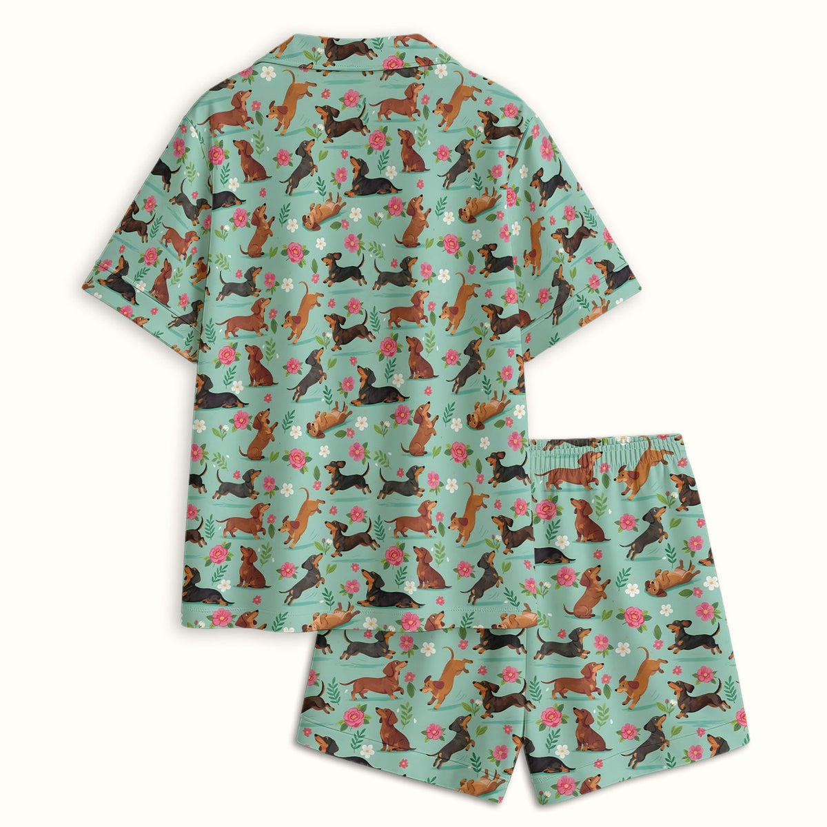 Floral Dachshund Puppy Pajama Set