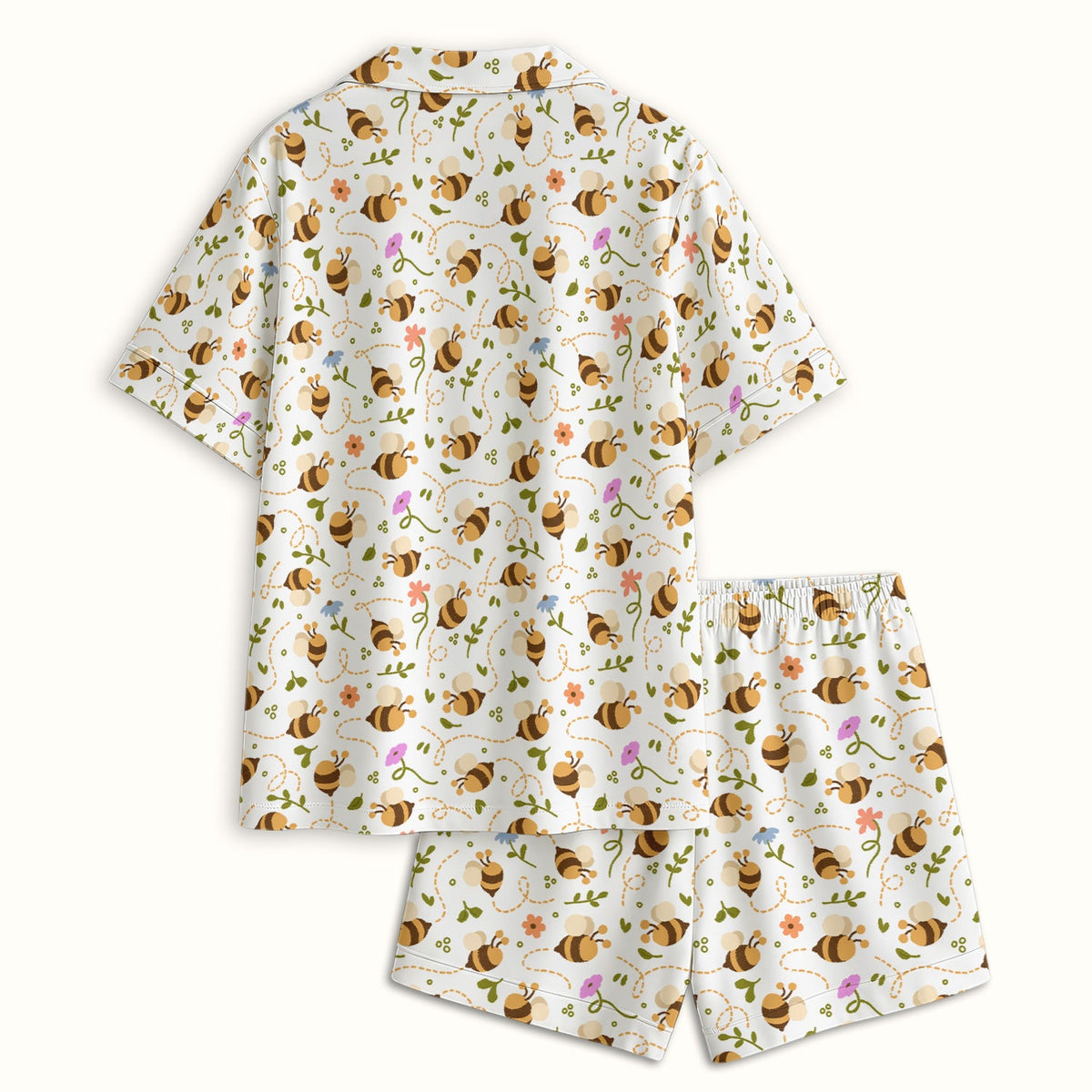 Bee Flying Floral Trail Garden Pajama Set