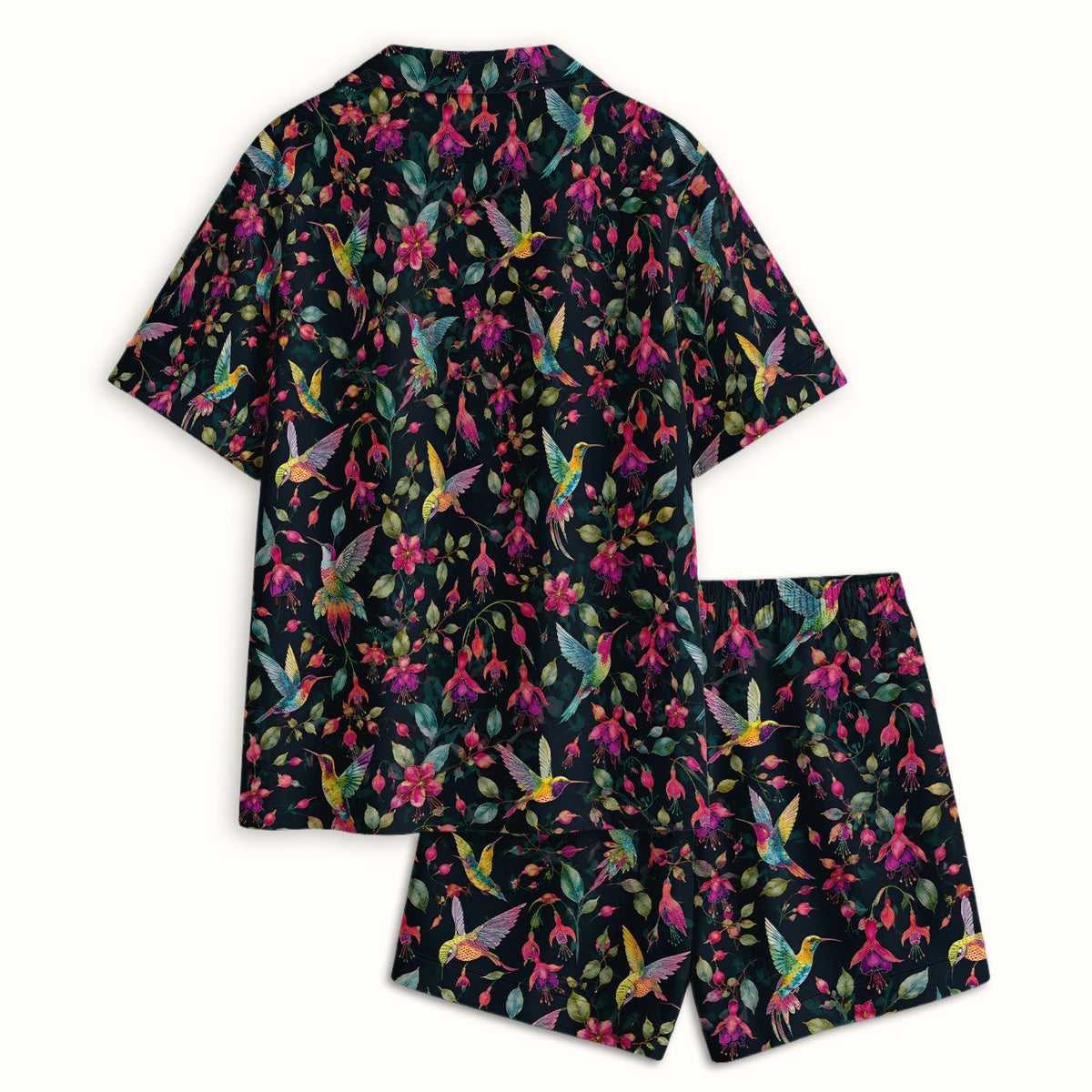 Hummingbird Fuchsia Bloom Pajama Set For Nurse