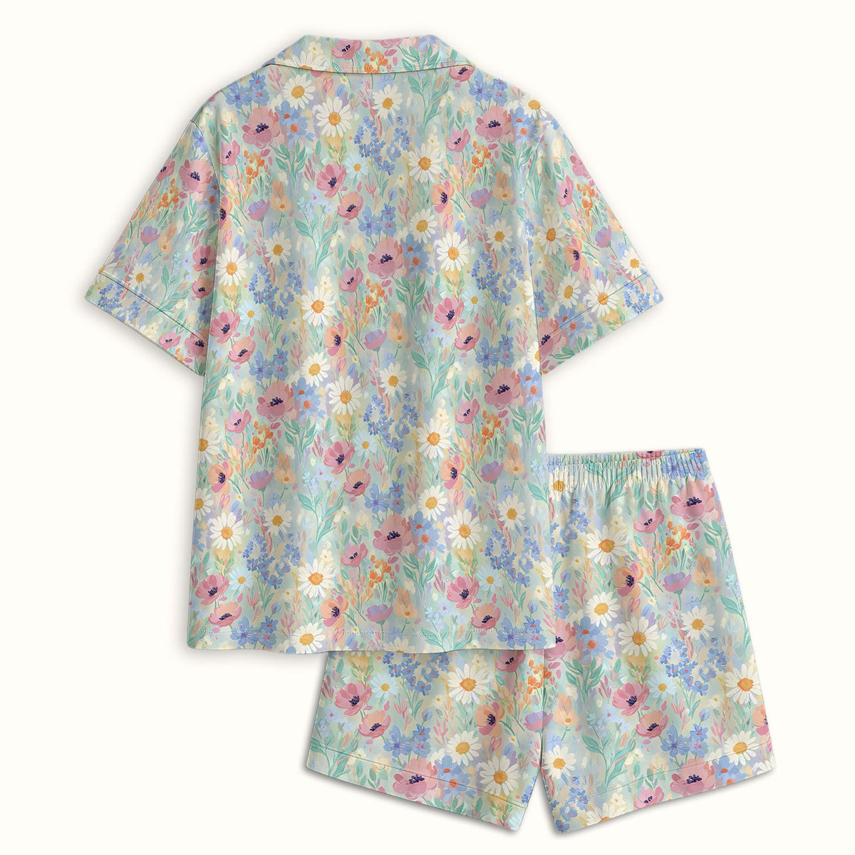 Pastel Wildflower Meadow Floral Nurse Pajama Set