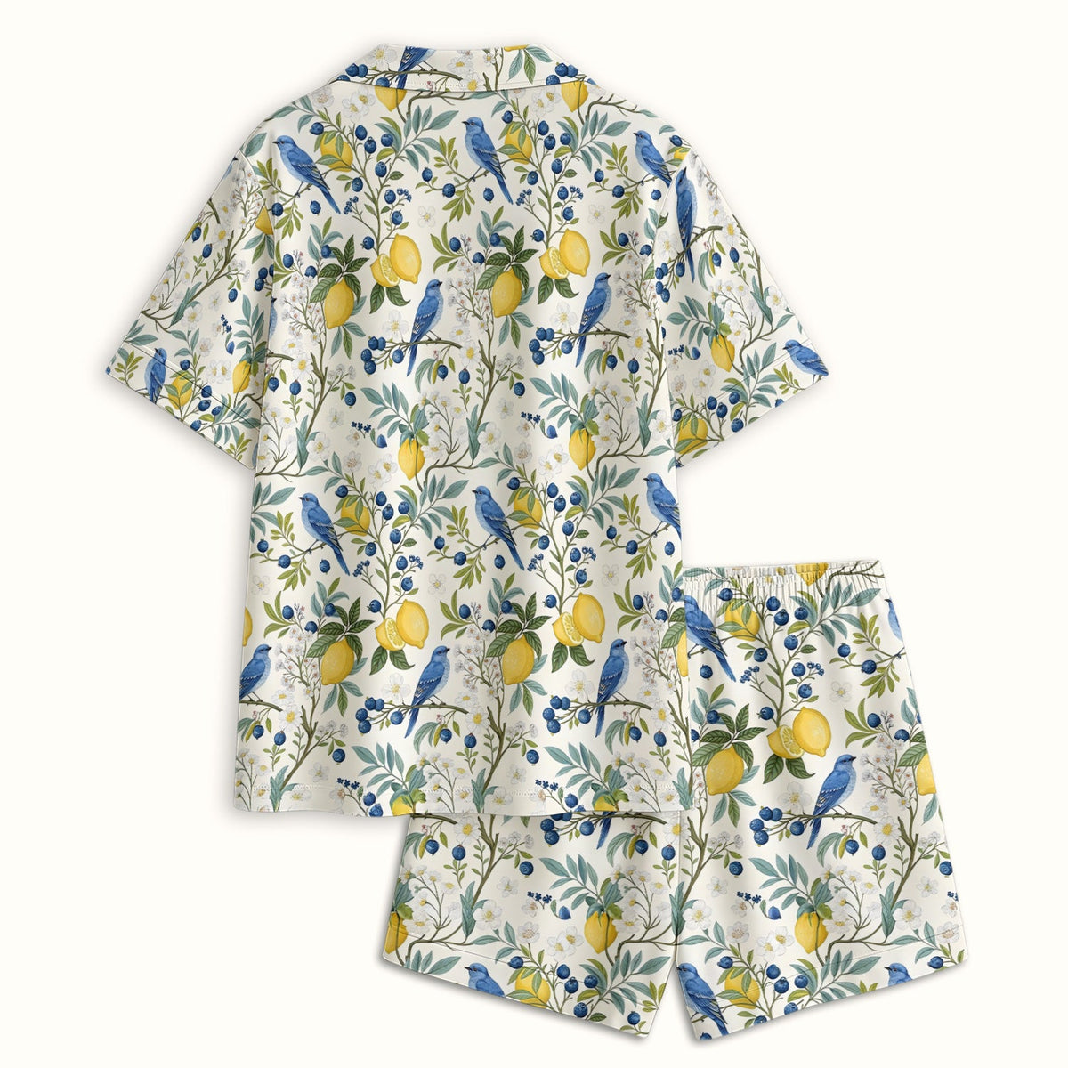 Cute Bluebird Lemon Berry Pajama Set