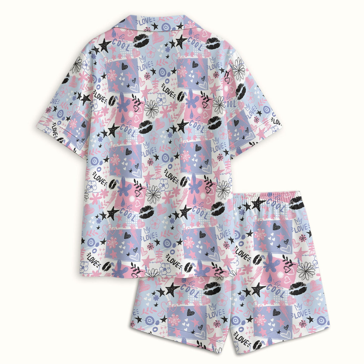 Love Hearts Doodle Pajama Set