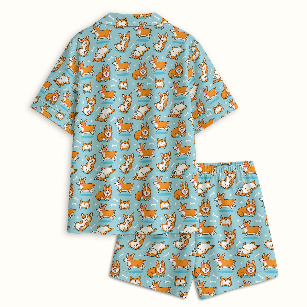 Corgi Dog Rolling Bone Pajama Set