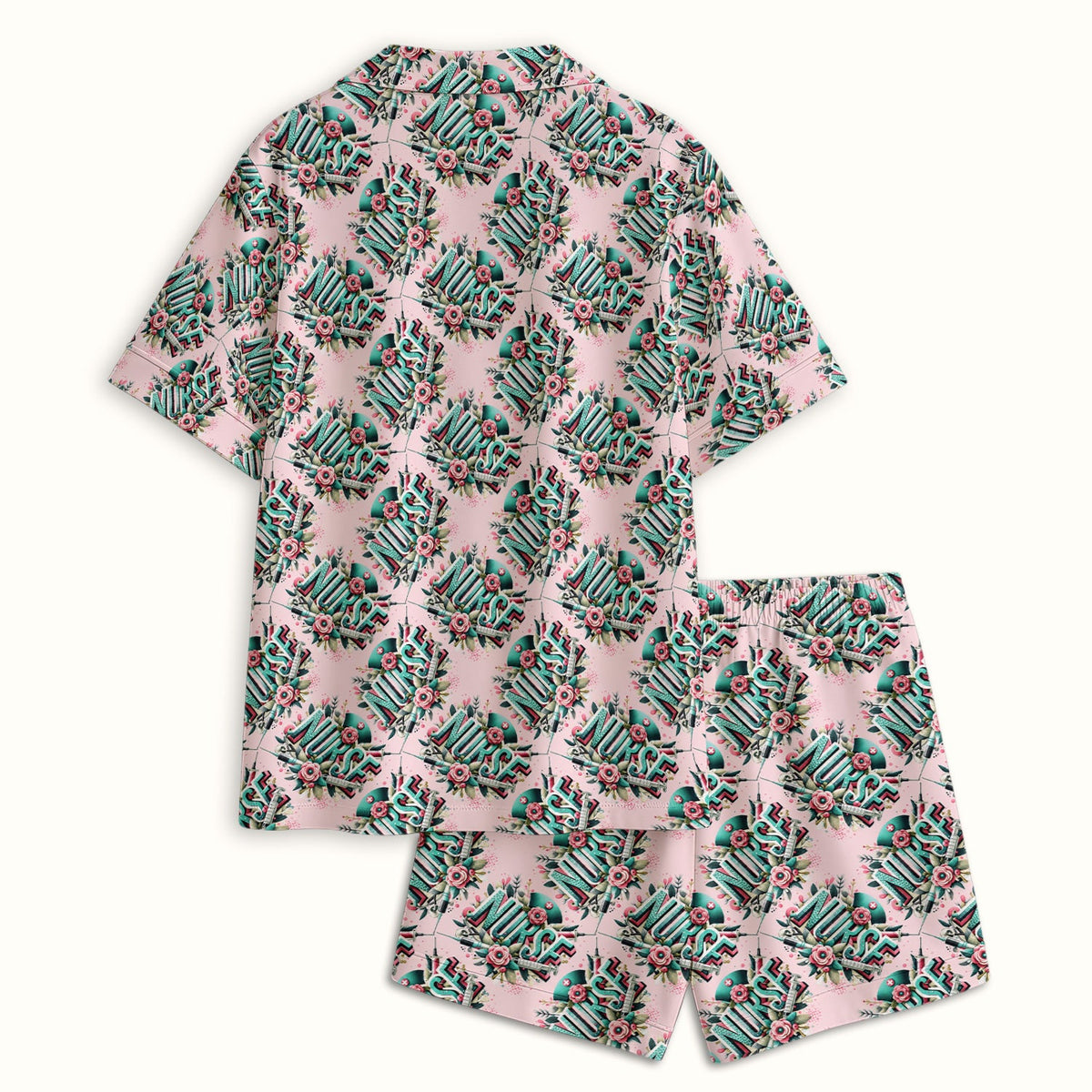 Typography Floral Pajama Set
